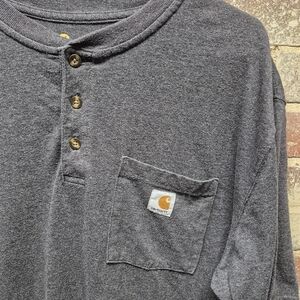 Carhartt Work Shirt Gray Large TALL MEN'S POCKET original Fit